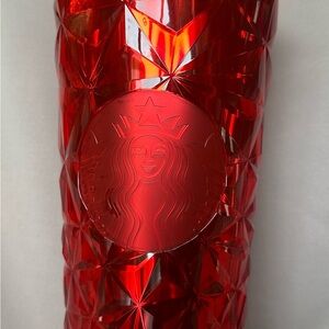 Starbucks Ruby Red Geometric Tumbler